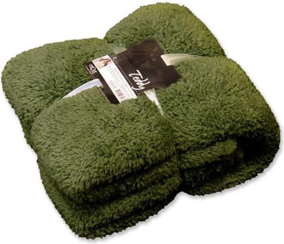 Unique Living Teddy - Fleece - Plaid - 150x200 cm - Avocado Green