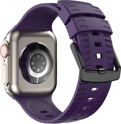 Siliconen bandje - geschikt voor Apple Watch series 1/2/3/4/5/6/7/8/9/10/11/ SE (1,2,3) / Ultra (1,2,3) met maat 44 mm / 45 mm / 46 mm / 49 mm - paars