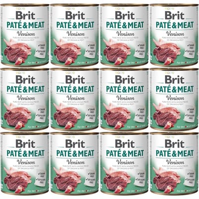 Brit Paté & Meat - Hondenvoer - Hertenvlees - 12x800g - Graanvrij