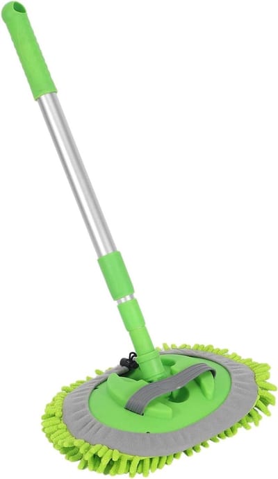 Autowas Mop - Stoffer en Blik - Auto Reinigen - Verstelbare Lengte - 24-46 Inch - Groen