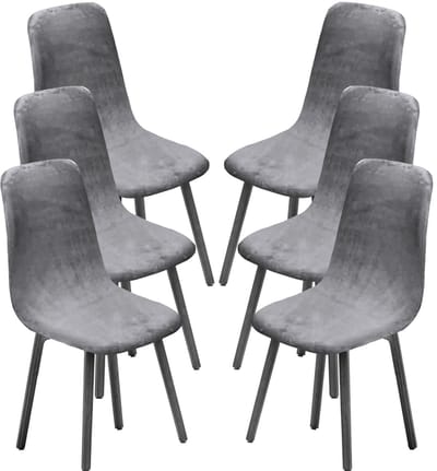 Eetkamerstoelset, 2/4/6-delig, moderne middeleeuwse eetkamerstoelen van schelpen, zijhoezen, gestoffeerde restauranteigenschappen (lichtgrijs, 1,6 stuks)