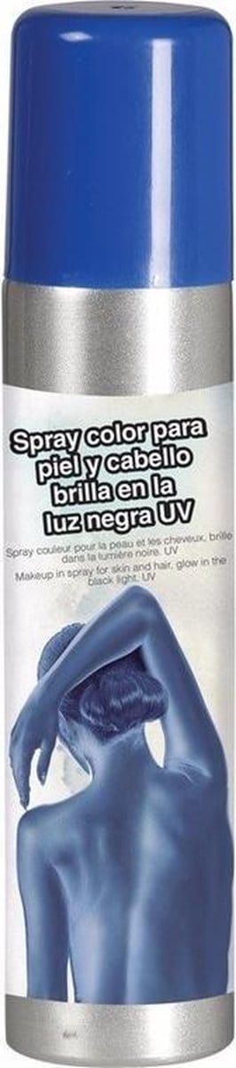 Bodypaint spray - Blauw - lichaam- en haarspray - Verf/schmink voor lichaam en haar - 75 ml