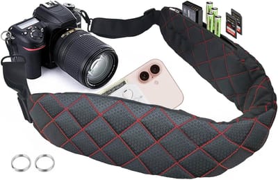 Camera Draagband - Schouderband Nekband - Fotografie Comfort - Geïntegreerd Opbergvak - Verstelbaar Universeel - Omkeerbaar Kleurontwerp