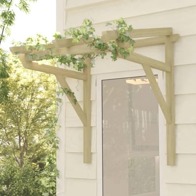 Houten Overkapping - Deurluifel Terras - Bescherming Buiten - Massief Grenenhout - 100x100x100cm - Groen Geïmpregneerd