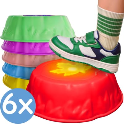 Silvergear Stapstenen met LED-licht 6 Stuks - Train Balans en Evenwicht - Educatief Montessori Speelgoed - Spelletjes - Balance Board - Stepping Stones voor Kinderen - Balansstenen - Cadeau voor Jongens en Meisjes - 3, 4, 5, 6, 7, 8, 9, 10 Jaar
