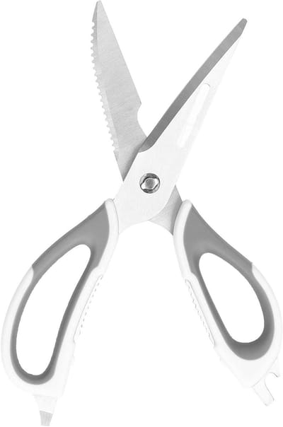 Multifunctionele keukenschaar voor groenten en fruit - met 6 functies - eenvoudig te reinigen (grijs)