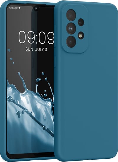 kwmobile telefoonhoesje geschikt voor Samsung Galaxy A33 5G - Hoesje met siliconen coating - Smartphone case in mat petrol