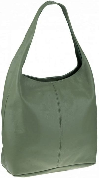 Ruime Leger Groene Leren Schoudertas - Leren Hobo Tassen - Zacht Italiaans Leer - Trendy Dames Tassen - Leger Groen
