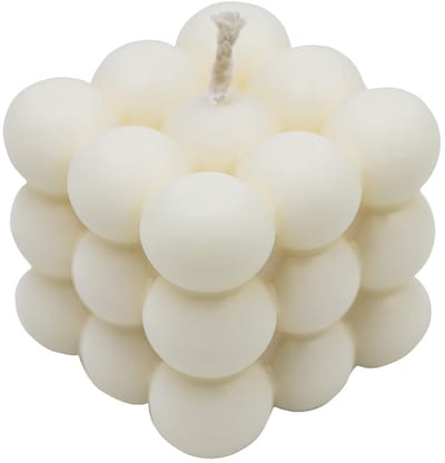 Dailygoods- Bubbelkaarsen handgemaakt - Decoratie Kaarsen - Moderne Kunst Design - Veganistisch - Geurneutraal - Brandduur 10 uur - 5,5 x 5,5 x 5,5 cm - Decoratiekaars