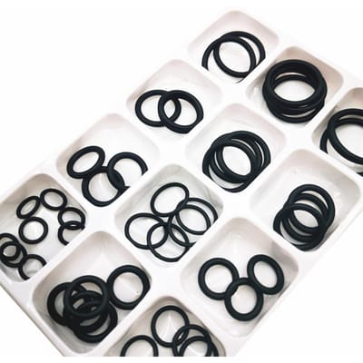 Set van 50 rubberen O-ringen voor waterdichtheid, assortiment O-ringen, pakkingen, 12 maten. white
