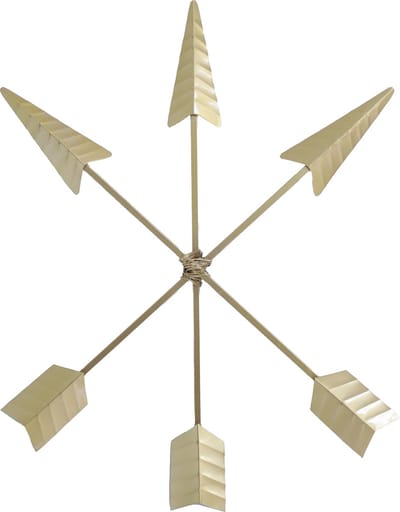 Urbane Hide | Gouden Pijl Sterburst Metalen Wanddecoratie | 76x76 cm | 3D Wandbord | Geometrische Muurdecoratie voor Huis & Kantoor | Modern Design