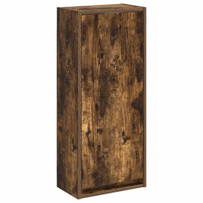 vidaXL - Wandgemonteerde - wastafelmeubel - Gerookt - eiken - 35 - x - 20 - x - 81 - cm