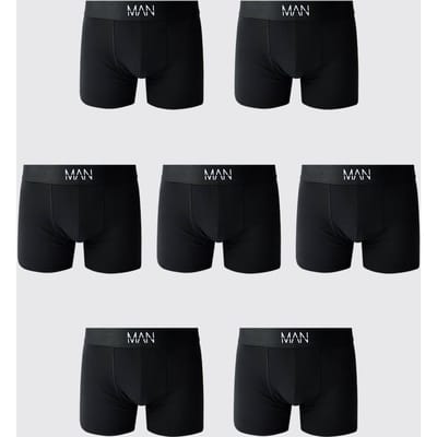 7-pack Zwarte Herenboxers | Black | Size XS