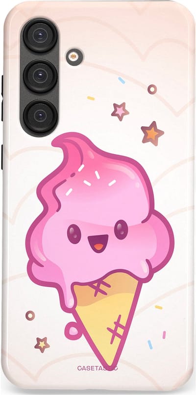 Casetastic Hoesje Geschikt voor Samsung S25 Plus - Stijlvolle Beschermende Duo-layer Case - Roze Kawaii Dessert