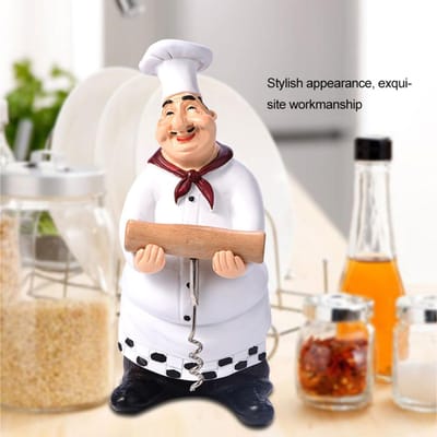 Schattig Chef Standbeeld Figuur Ornamenten Vintage Huisdecoratie Keuken Restaurant Hars Ambachten #E gray