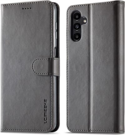 LC.IMEEKE Hoesje - Geschikt voor Samsung Galaxy A15 Hoesje - LC.IMEEKE Luxe Book Case - Grijs