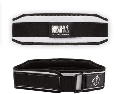 Gorilla Wear 4 Inch Nylon Sportriem - Halterriem - Dames - Zwart / Wit - S