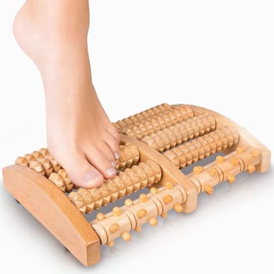 Houten Voetmassager voor Plantaire Fasciitis en Voetpijn - Antislip, Ergonomisch Design voor Thuis en Kantoor