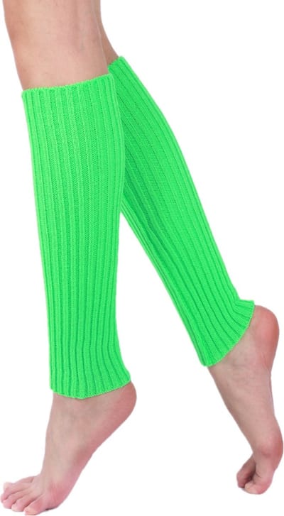 Nivard Beenwarmers - Dames - Overknee - Ballet - Wol - Kniekousen - Leg Warmers - Warm - Party - Fluoriserend Groen
