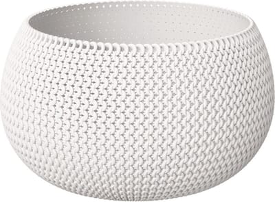Prosperplast tafel plantenpot/bloempot - kunststof - parel wit - D30 x H22 cm - voor binnen/buiten