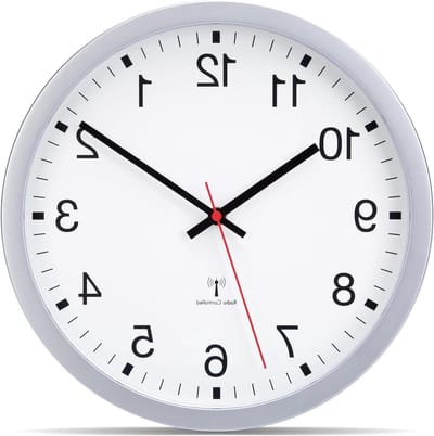 Wandklok - Moderne klok - Tijdweergave - Radiografisch gestuurd - 40 cm - Zilver