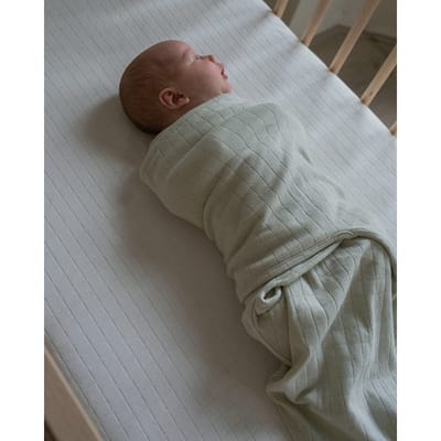 Lodger Bundler - Inbakerslaapzak - Groen - 0.3 TOG - 60cm (0-4M) - Biologisch Katoen - Inbakerdoek