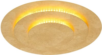 Plafondlamp Woonkamerlamp Slaapkamerlamp Ganglamp, metaal goudkleurig, 1x LED 2400Lm 3000K warm wit, D 49 cm