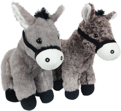 PIA Soft Toys - Set van 2 Pluche Ezel Knuffels - 2 ass. - 26 cm