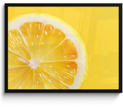 Poster in lijst - Fotolijst 70x50 cm - Posters - Citroen - Geel - Zonnig - Posterlijst zwart - Decoratie - Wanddecoratie woonkamer - Muurdecoratie slaapkamer