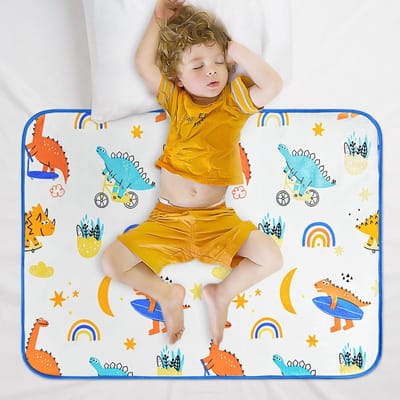 Potty Training Bed Pads voor Kinderen - Absorberende Bedbeschermers 70x90cm voor Bedplassen, Matrasbescherming en Toilettraining met Dinosaurus Design
