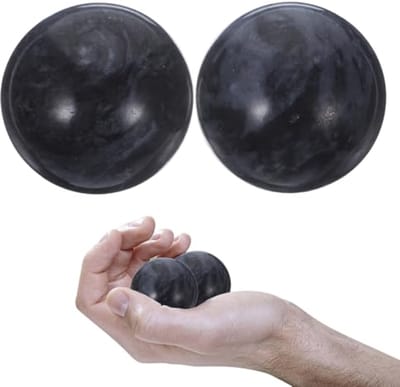 Healifty 2 stks Jade Hand Massage Ballen Baoding Ballen Chinese Acupoint Ballen Hand Oefening Ballen (Zwart)