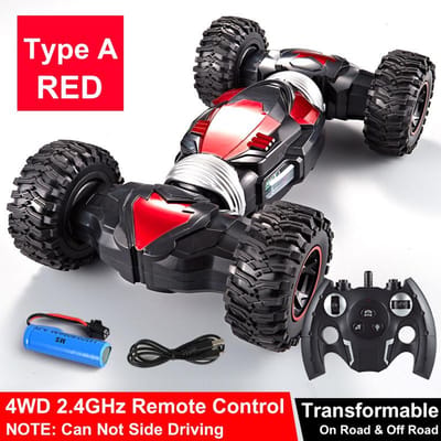 Nieuw Gebaardetectie Afstandsbediening Autoverlichting Stuntauto Twist Terreinwagen 360 graden Flip Dubbelzijdig Rotatie Drift Afstandsbediening Speelgoed Geschenk A rood