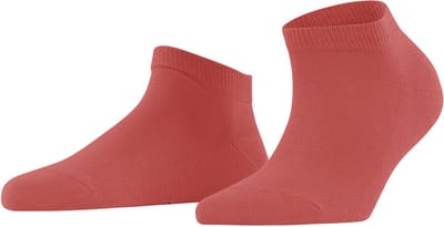 FALKE Family kort eenkleurig katoen sneakersokken enkelsokken dames rood - maat 35-38