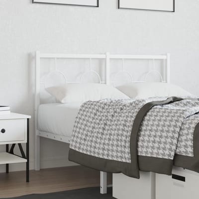 Hoofdbord Metaal - Bed Rugleuning - Slaapkamer Decoratie - Robuuste Constructie - 120 cm Breed - Wit