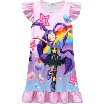 Nouvelle Robe Cosplay Bobi Time Lily pour Filles Enfants Sac Masque Temps de Jeu Costume Fête d'Halloween Jeu de Rôle Déguisement 130 blue