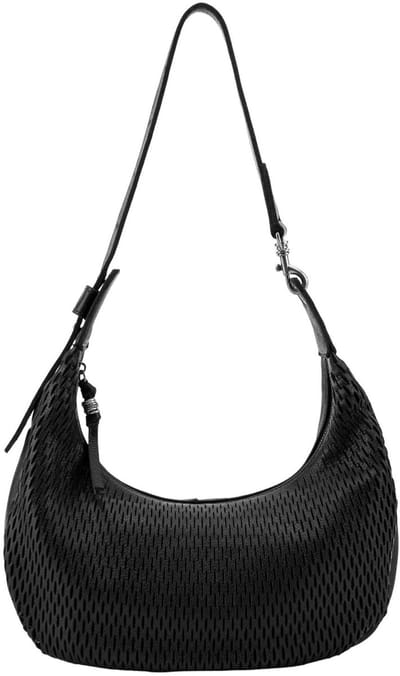 FREDsBRUDER Leren schoudertas Soft Cut Round Crossbag Black zwart