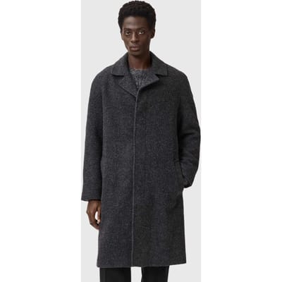 AllSaints Duke Coat Charcoal Grey Taglia: 34 | Cappotti monopetto Outlet | Uomo | Nero