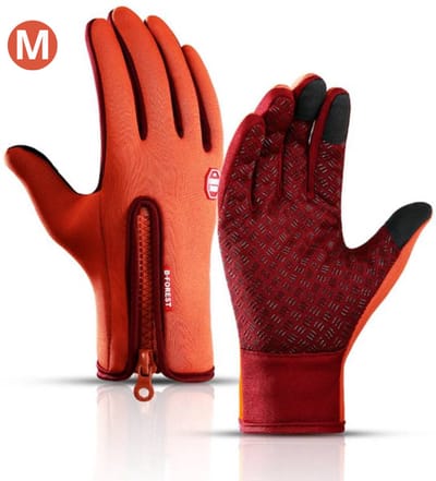 Bovista Handschoenen - Touchscreen Handschoenen - Fietshandschoenen - Winter - Heren - Wielrenhandschoenen - Oranje - Maat M