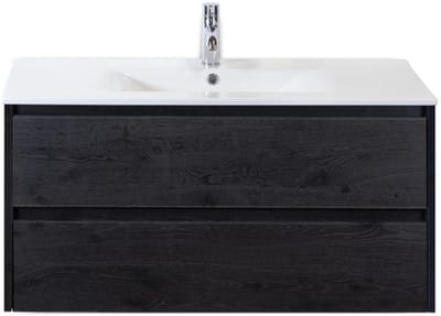 Dante Badmeubelset 100 cm - Black Oak - Keramische Wastafel Wit Enjoy