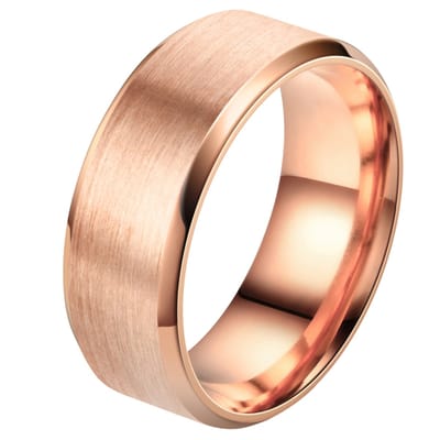 Despora - Ring (glad) - Ringen - Ring Dames - Ring Heren - Rose-goud kleurig RVS - (16.00 mm / maat 50)