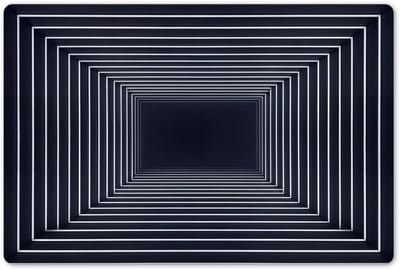 Placemats 45x30 cm - Placemat kunststof - 1 stuk - Lijnen - Hypnotiserend - Zwart - Borden onderleggers - Decoratie voor op tafel - Keuken tafeldecoratie accessoires - Vinyl onderlegger - Tafelversiering