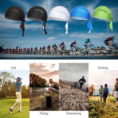 Bandeau réglable pour cyclisme extérieur Respirant Séchage rapide Bandeau de cyclisme Casquette Moto Cyclisme Foulard Green