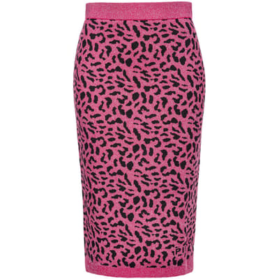 PINKO Giornalaio Gonna Jacquard Lure Nude Rosé & Classic Black Größe: XS | Midiröcke Outlet | Damen | Schwarz