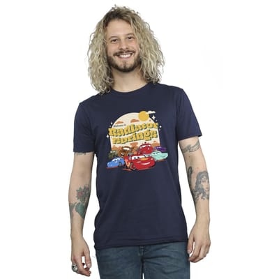 Disney Heren Cars Radiator Springs Groep T-Shirt (Marineblauw)