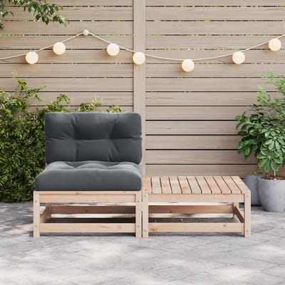 vidaXL - 2-delige - Loungeset - met - kussens - massief - grenenhout
