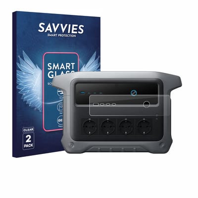 2 Stuks Savvies Screenprotector - geschikt voor Anker SOLIX C1000 Gen 2 - beschermfolie glas transparant