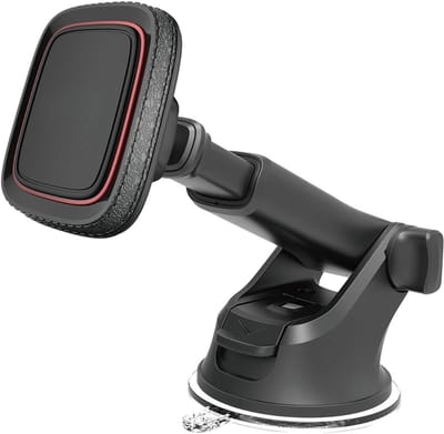 Famanu – Magnetische telefoonhouder voor auto met industriële zuignap, verstelbare arm voor dashboard en voorruit