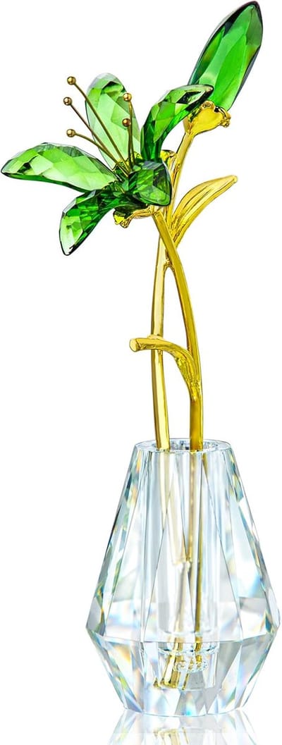 Kristallen Calla Lelie Bloemenbeeldje Collectie met Vaas voor Huis en Bruiloft Decoratie
