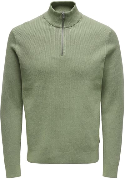 ONLY&SONS - ONSPHIL REG 12 STRUC HALF ZIP KNIT NOOS - Heren - Gebreide truien
