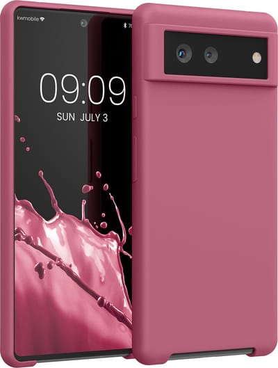 kwmobile telefoonhoesje geschikt voor Google Pixel 6 - Hoesje met siliconen coating - Smartphone case in donkerroze